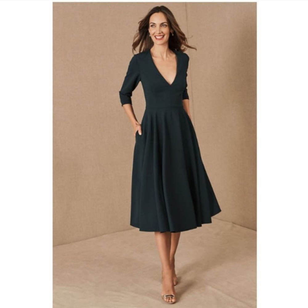 BHLDN Anthropologie Valdis Dress Green midi